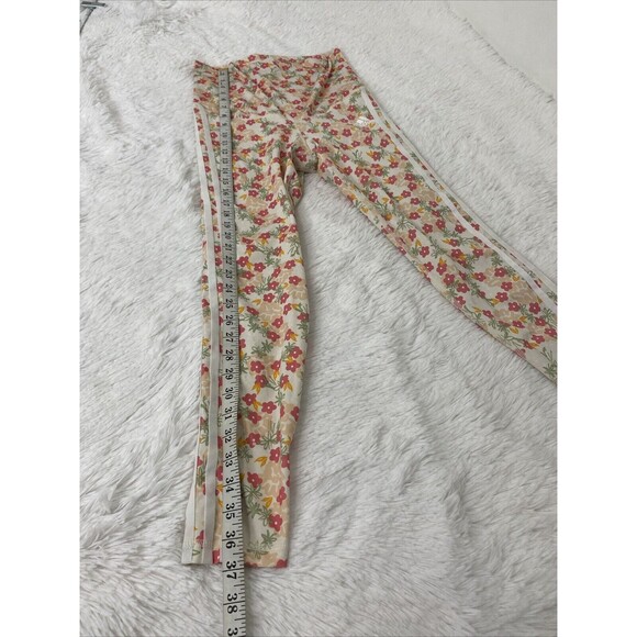 Adidas Sport Leggings Floral Size M Steiped High Waste Gym Yoga Running - Picture 7 of 12